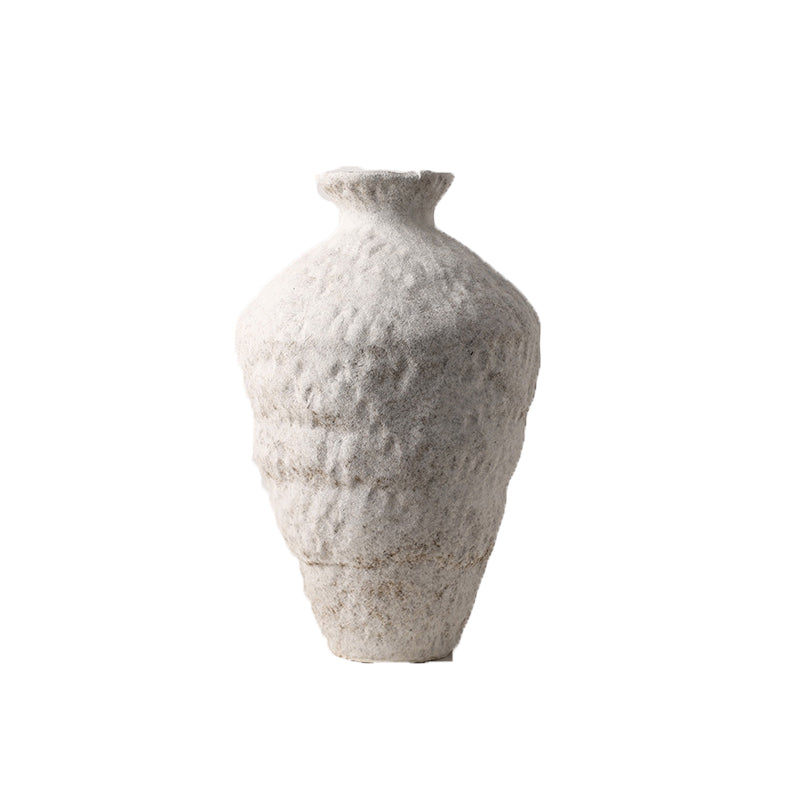 Wabi-Sabi Style White Porcelain Vase – Decorative Home Accent