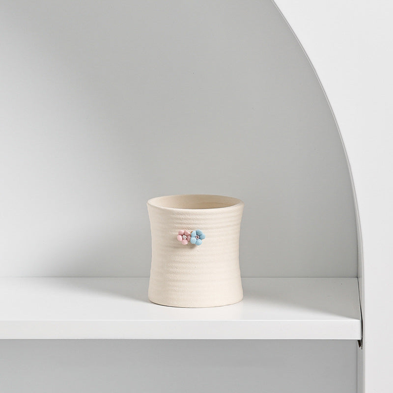 Mini Ceramic Succulent Planter Set – Modern Minimalist Small Pots