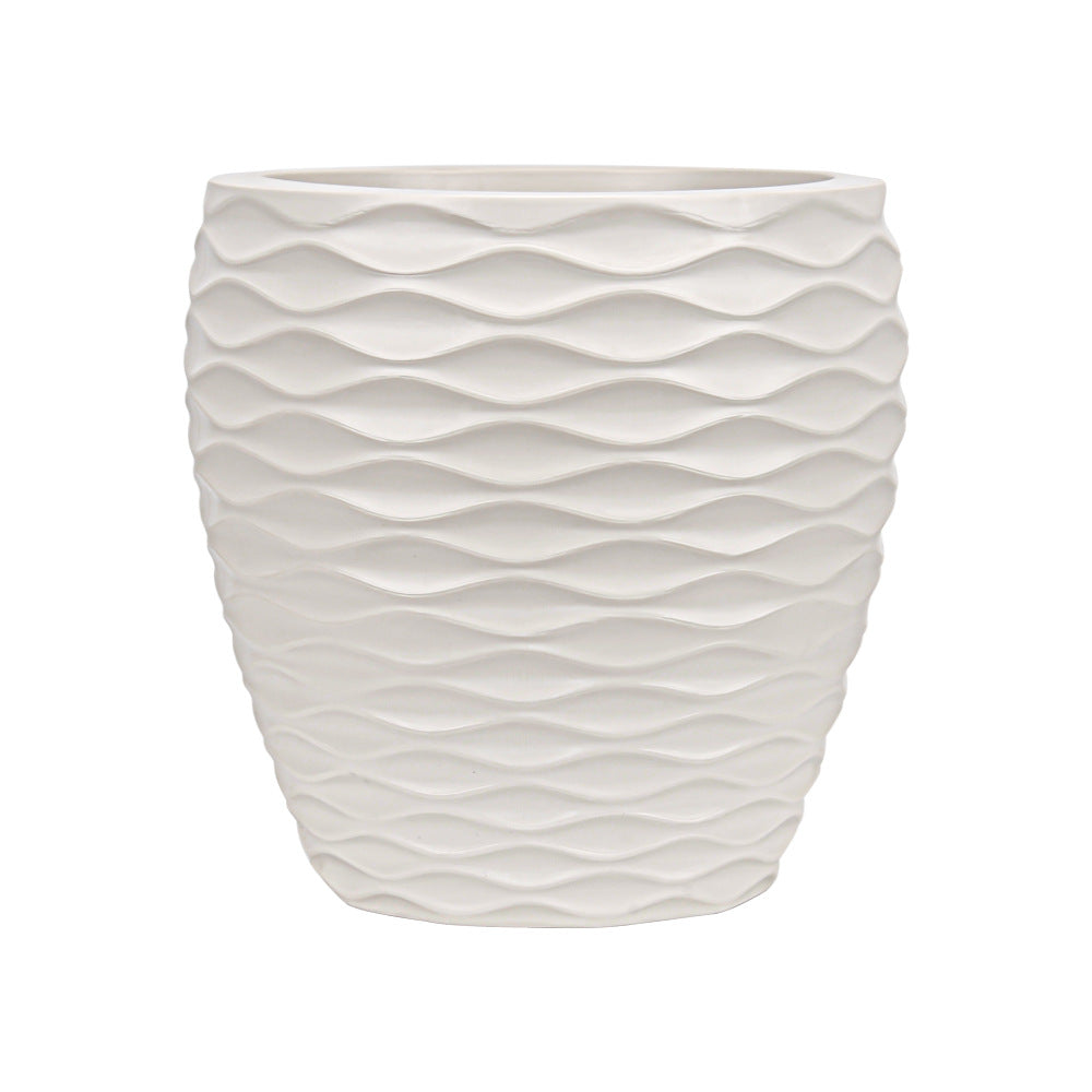 Minimalist Beige Impact-Resistant Plastic Floor Planter