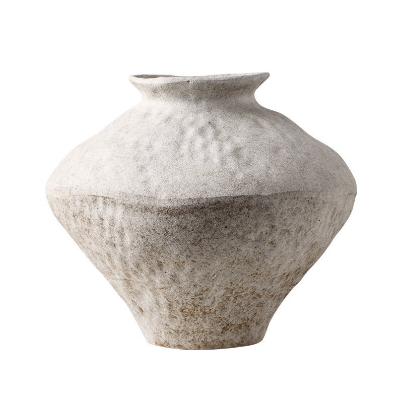 Wabi-Sabi Style White Porcelain Vase – Decorative Home Accent