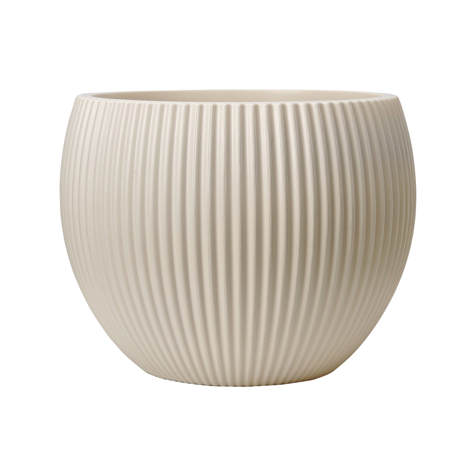 Light Gray Large-Mouth Faux Stone Plastic Planter