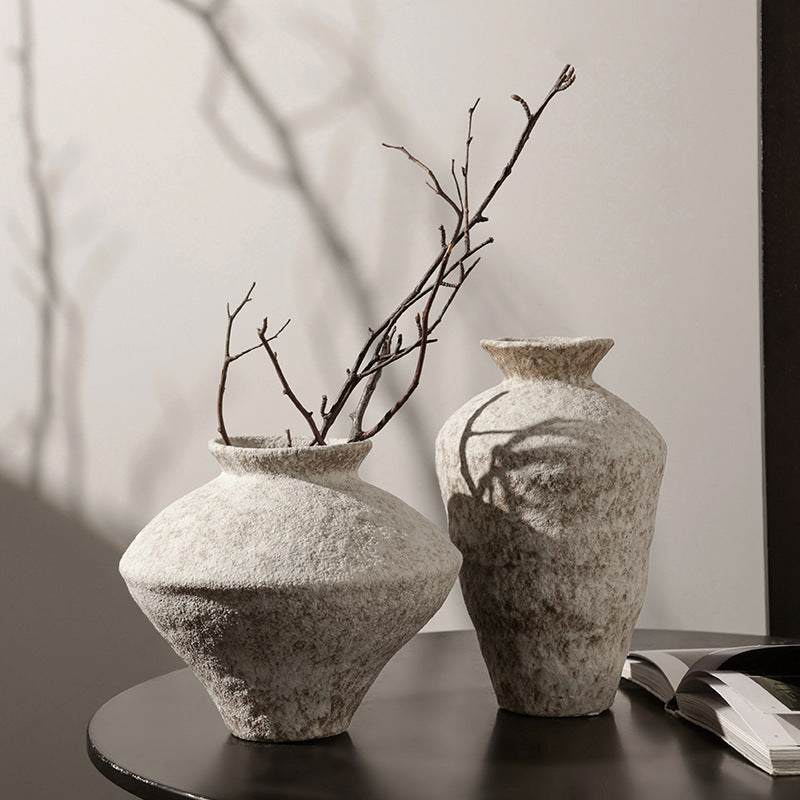 Wabi-Sabi Style White Porcelain Vase – Decorative Home Accent