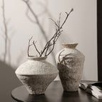 Wabi-Sabi Style White Porcelain Vase – Decorative Home Accent