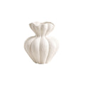 French Multi-Petal Ceramic Vase – White Decorative Home Accent