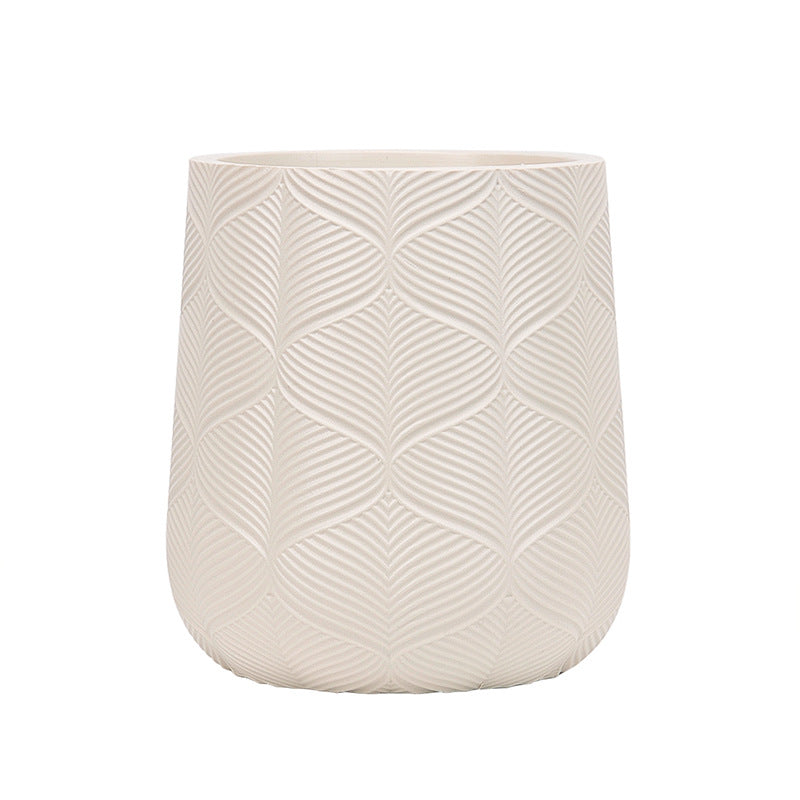 Nordic Style Round Faux Stone Plastic Planter