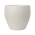 Modern Minimalist Medium White Speckled Faux Ceramic Plastic Planter