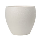 Modern Minimalist Medium White Speckled Faux Ceramic Plastic Planter