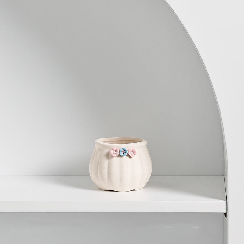 Mini Ceramic Succulent Planter Set – Modern Minimalist Small Pots