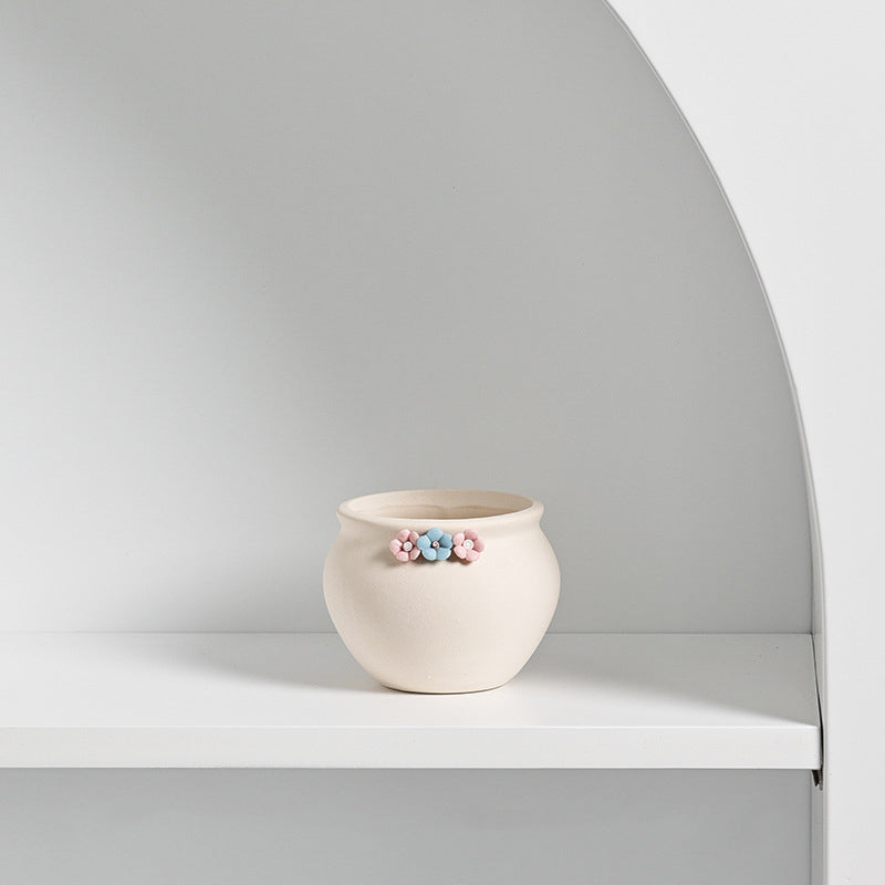 Mini Ceramic Succulent Planter Set – Modern Minimalist Small Pots