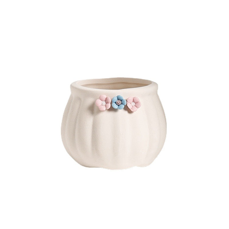 Mini Ceramic Succulent Planter Set – Modern Minimalist Small Pots