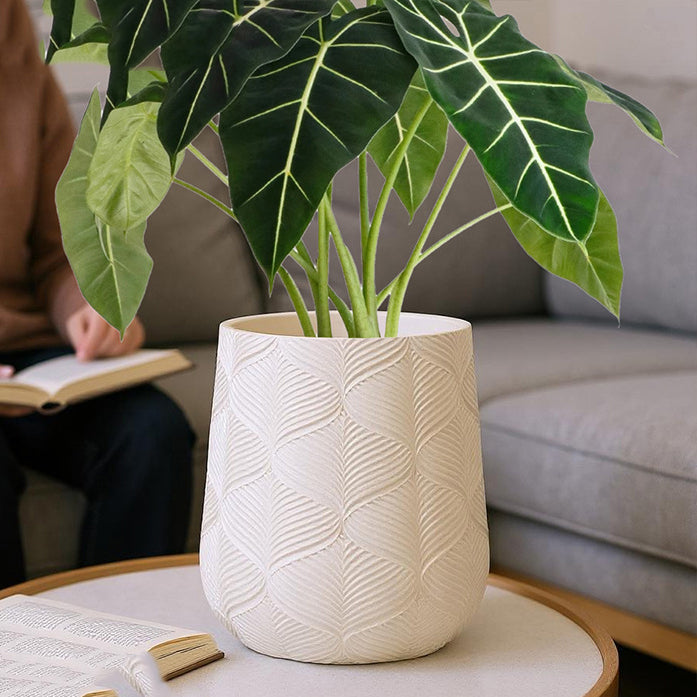 Nordic Style Round Faux Stone Plastic Planter